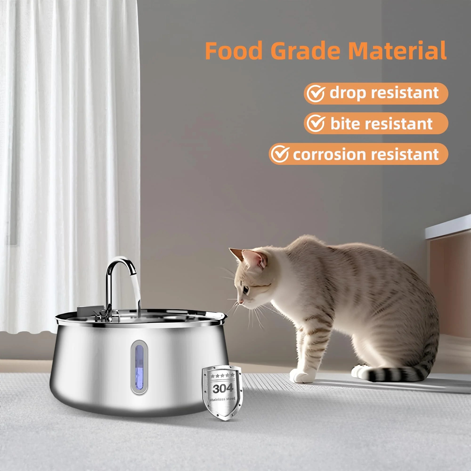 304 Stainless Steel Pet Water Fountain