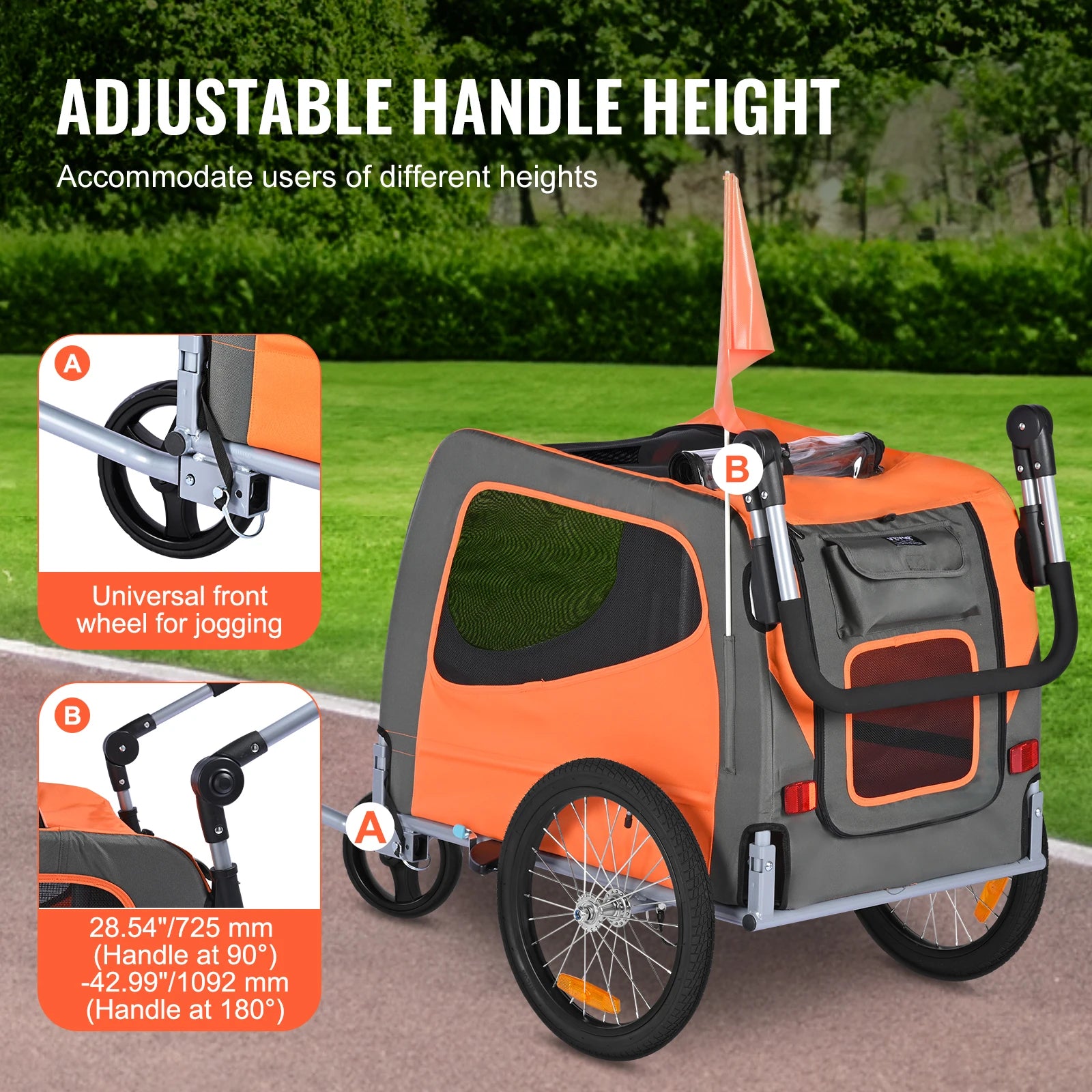Folding-Frame Dog Bike Trailer / Stroller