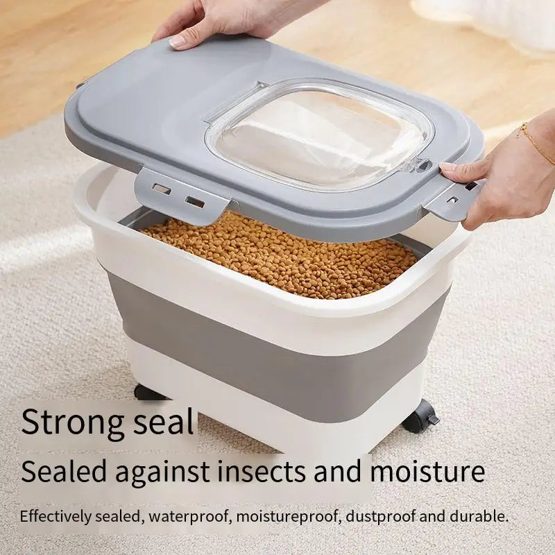 13/33LB Collapsible Cat & Dog Food Storage Container 