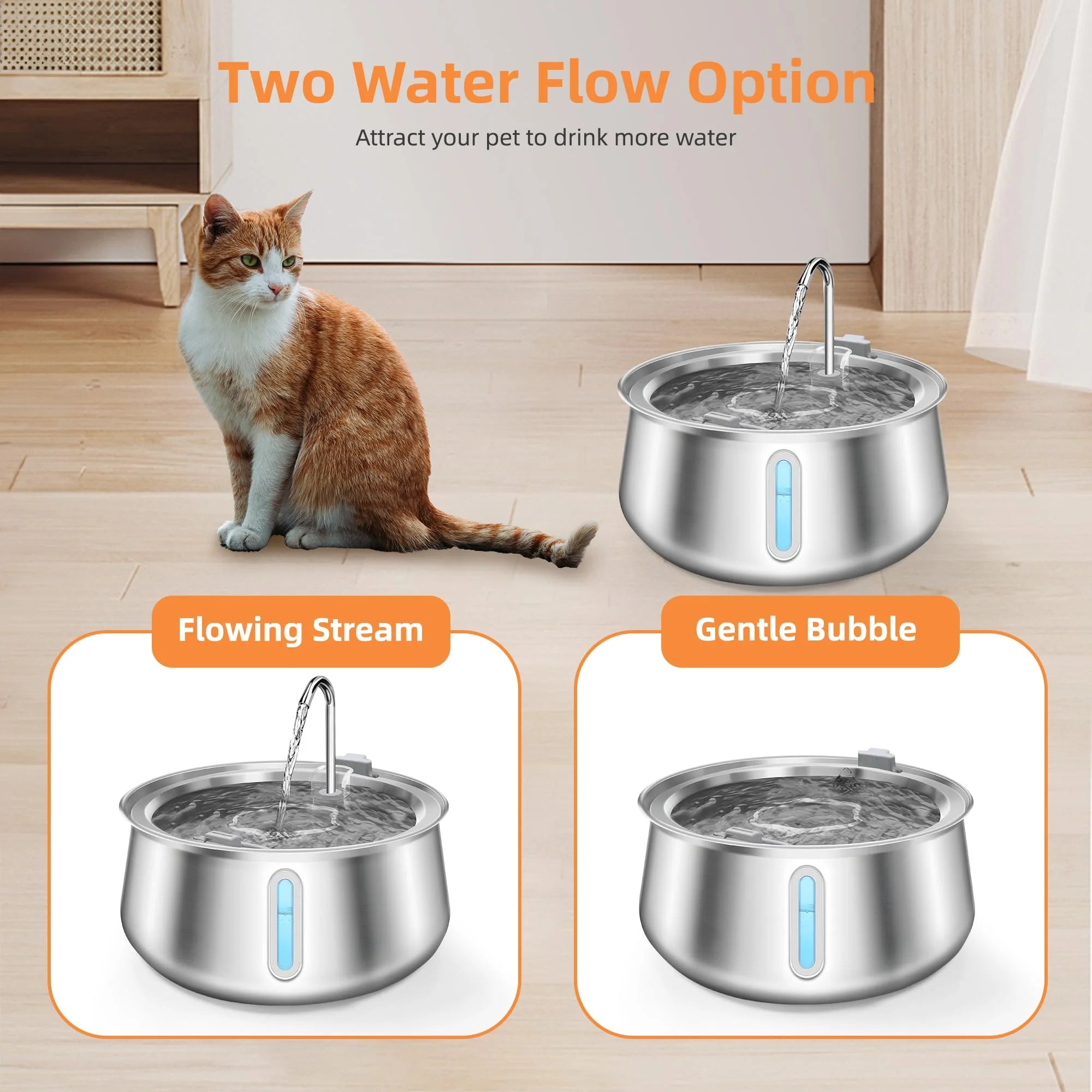 304 Stainless Steel Pet Water Fountain 