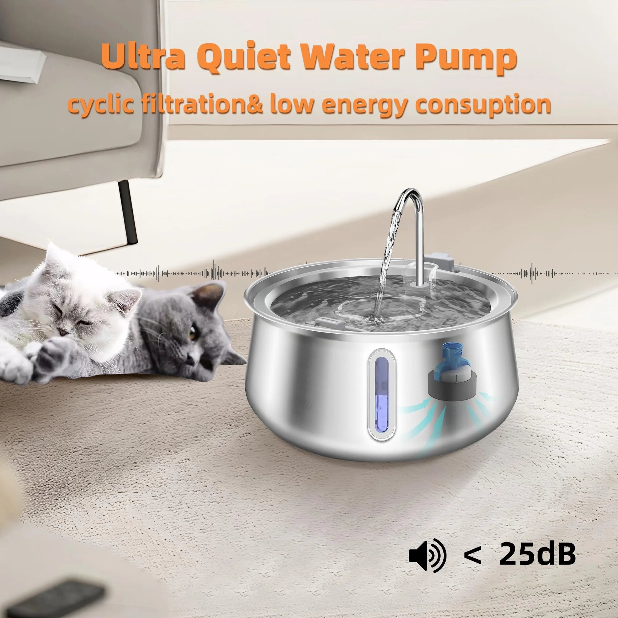 304 Stainless Steel Pet Water Fountain 