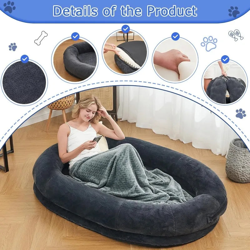 72"X48"X10" Human Dog Bed - Cozy up with your pup!