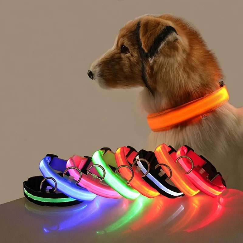 Nylon LED Glowing Dog Collar