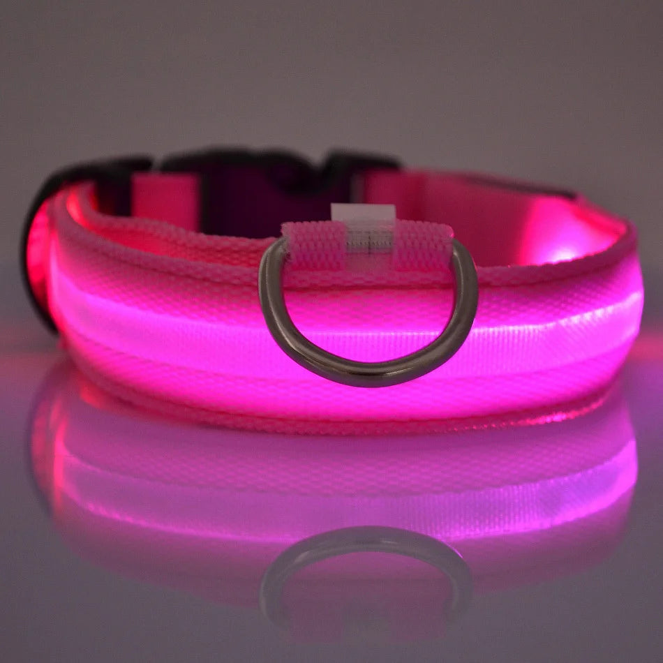 Nylon LED Glowing Dog Collar