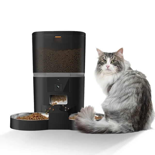 Automatic Pet Food Dispenser with Camera for Cats Dogs